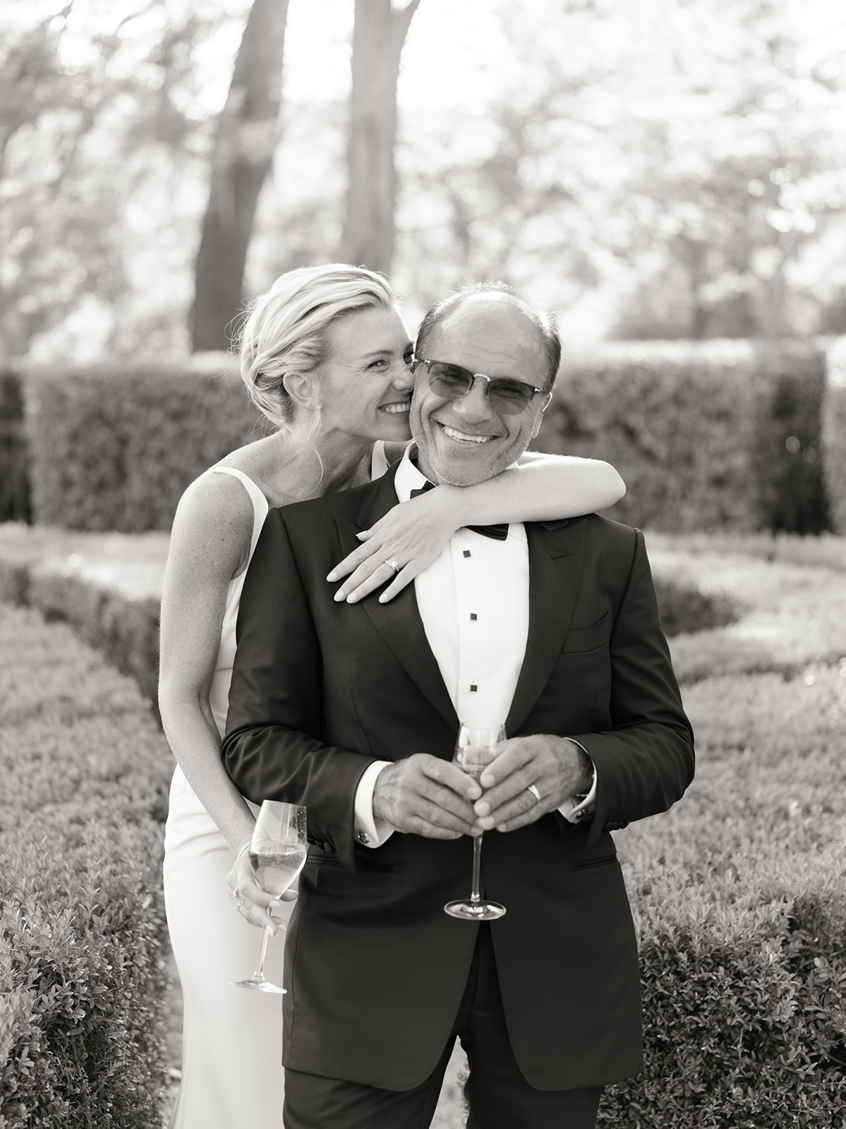 bride and groom smiles